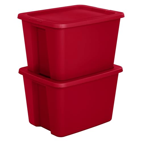 Image of 18 Gallon Plastic Storage Bins with Lids, Large Stackable Tote Containers for Home Organization