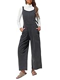 EXLURA Women's Casual Fall Jumpsuits 2025 Wide Leg Romper Bib Outfits Beach Vacation Denim Trendy Fashion Overalls With Pockets