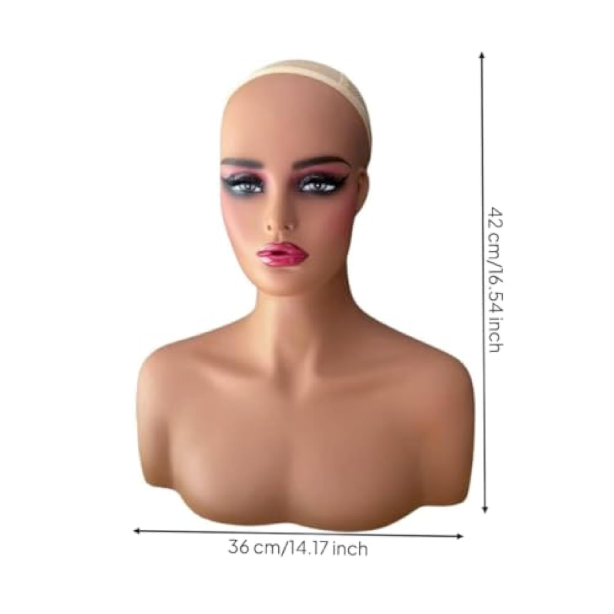 Smooth PVC Head and Shoulder Bust Display