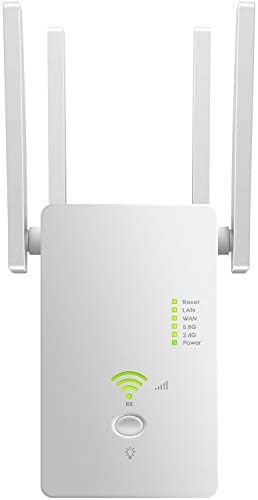 AC1200 WiFi Range Extender |Repeater| 2.4+5Ghz Dual Band Wi-Fi Amplifier Repeater，WiFi Long Range Extender Repeater/Access Point/Router Dual Band Wireless Signal Booster
