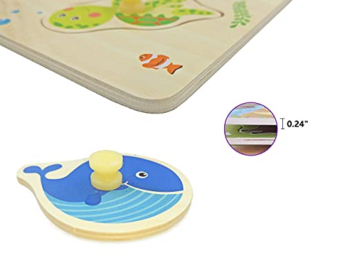 Wooden Puzzles For Toddlers 1-3, Chunky Shape Wood Baby Puzzle For Preschool Educational Kids. #TOP7