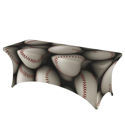 Nappe de table extensible 1,8m rectangulaire en élasthanne lavable motif baseball