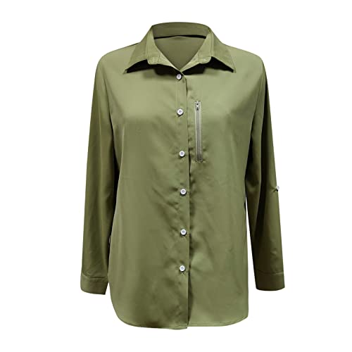 Camiseta Mujer Real Camisas para Mujer UPF 50+ Sun Manga Larga al Libre Secado rápido Senderismo Camisa Camisetas Manga Corta Lisas (Khaki, M)