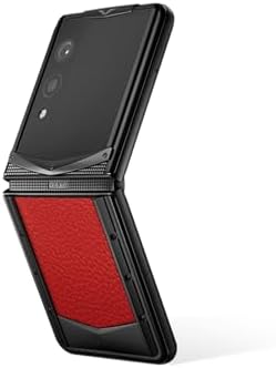 VERTU Quantum Flip Calfskin Series Android Smartphone, Snapdragon 8 Gen 4, 6.9" OLED 120Hz Display, 16GB RAM 1TB Storage, Quantum Privacy System,65W Fast Charging,Dual Screen Design(Raspberry Red)