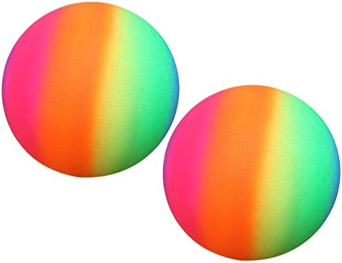 LIOOBO 2pcs Dodgeball Playground Ball Children Rainbow Balls Sports Ball Kickballs Flaping Balls Toy for Indoor Outdoor Playground Activities 22cm