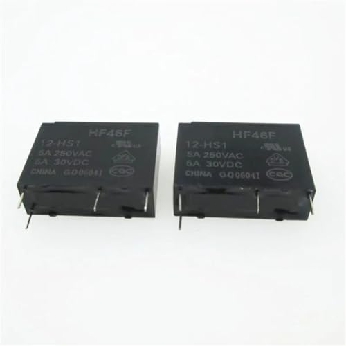 Relé 12VDC HF46F-12-HS1 interruptor 5A 250VAC de 4 pines componentes electrónicos pack 10 2