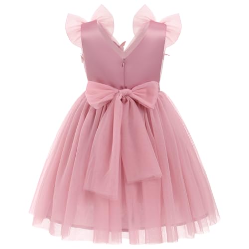 Image of IMEKIS Toddler Kids Girls Butterfly Dress Sparkle Sequins Tulle Wedding Formal Birthday Dresses 2-10T