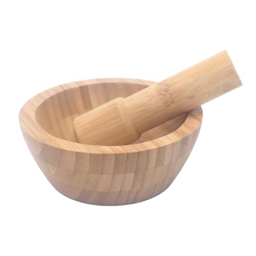 Mortero de bambú para especias hierbas semillas nueces ø13 x 5cm