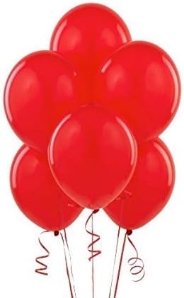 12" Latex Scarlet Red Balloons, Pack of 50