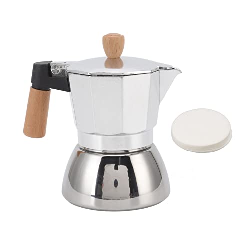 Image of Durable Wooden Handle Coffee Maker for Cafeteria, Home (300ml)