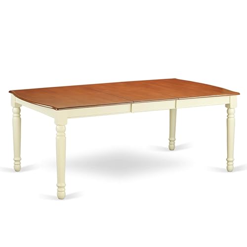 East West Furniture DOT-WHI-T Dover Modern Kitchen Table - a Rectangle Dining Table Top with Butterfly Leaf & Stylish Legs, 42x78 Inch, Buttermilk & Cherry East West Furniture DOT-WHI-T Dover Modern Kitchen Table - a Rectangle Dining Table Top with Butterfly Leaf & Stylish Legs, 42x78 Inch, Buttermilk & Cherry