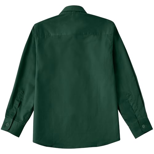 Image of Boys' Button Down Dress Shirts Kids Long Sleeve Solid Collared Uniform Shirt for Toddler Boy (Size 2T-20)