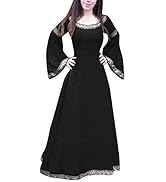 Renaissance Medieval Costumes for Women Peasant Plus Size Long Sleeve Traditional Irish Dress Flo...