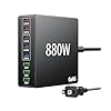 Estación de carga USB C de 880 W, 8 puertos, Fast Chager 140 W, PD PPS AVS, HUB, cargador para laptop, MacBook, compatible con todos los iPhone 17 Pro Max/17 Air/16 SE/Samsung Galaxy 25/MacBook Pro