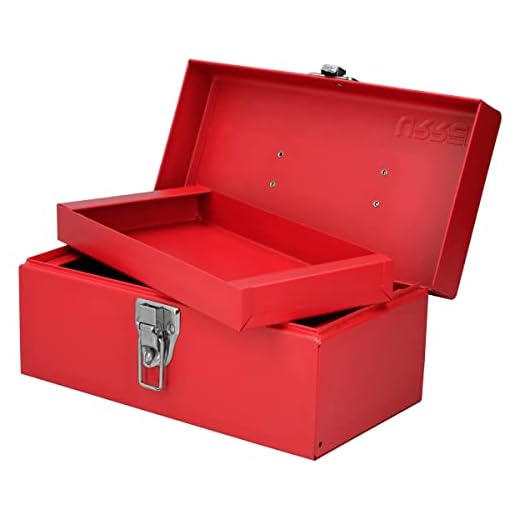 URREA Storage Box - Heavy Duty 11-4/5"L X 6-1/3"W X 5-2/3"H Metal Tool Box with Chrome Plated Metallic Latch & Durable PVC Handle - D1