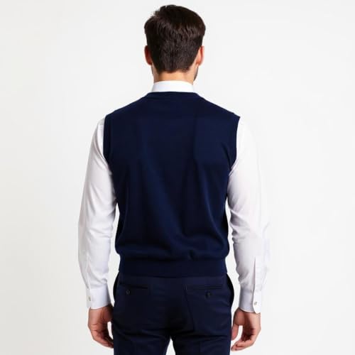 | Merino Wool Vest - Argyle Model | Woolmark Certification | V-neck2