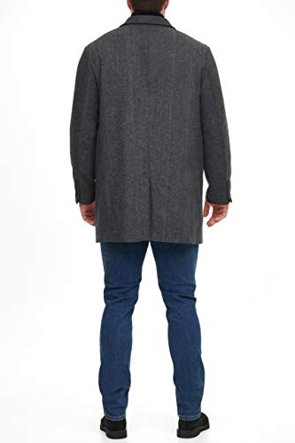 Dockers Men's Henry Wool Blend Top Coat (Regular and Big & Tall Sizes) , Charcoal Herringbone, Medium - image 3