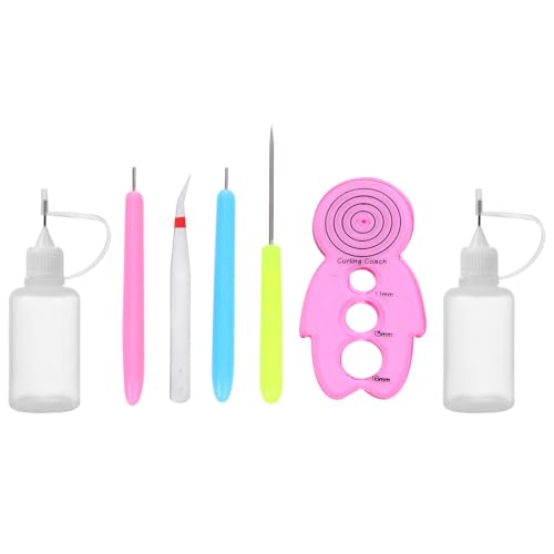 CORHAD Kit Strumenti per Arrotolare Carta 7 Pezzi, Set Penne Ago per Quilling Fai da Te, Kit Manualità Creativa e Principianti, Progetto Artistico e Scolastico Duraturo Colore Casuale