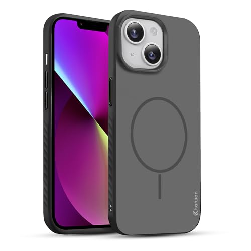 Image of KARWAN Slim Shockproof Back Case Cover Compatible with iPhone 14,Dual Layer Armor Protection with Matt Finish, Heavy Duty Cover with Magnetic MagEase Wireless Charging (Black)