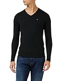Tommy Hilfiger Herren 1985 V-Ausschnitt Pullover, Black, M
