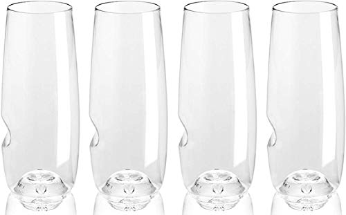 govino Go Anywhere Champagne Flute, 8-oz, Pack of 4.