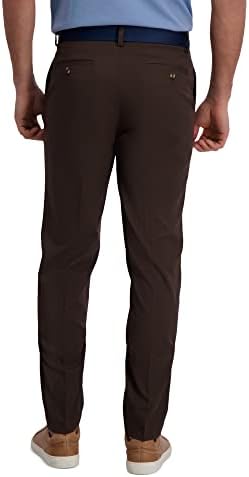 Haggar mens Cool Right Performance Flex Solid Slim Fit Flat Front Pant
