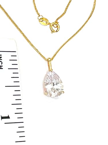 Luxury SOLID 18k Gold 1.65 carat Diamond Solitaire Gold Pendant N...