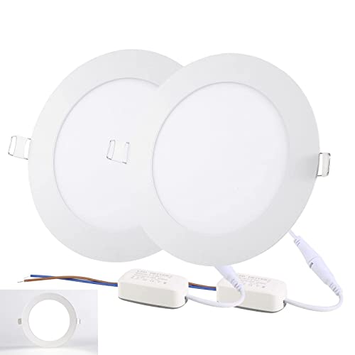 NRGDILY 2 Pack 18W LED Recessed Ceiling Lights, Ultra Slim LED Downlights High Brightness 1620lm Cool White 6500K