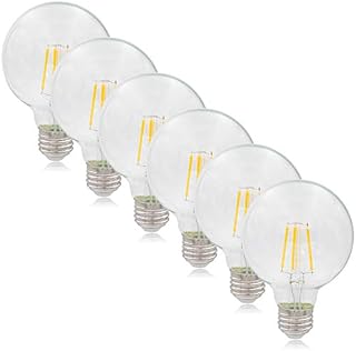 Maxxima G25 LED Light Bulb Globe Filament Bulb, 40 Watt Equal, 500 Lumens
