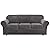 H.VERSAILTEX Modern Velvet Plush 4 Piece High Stretch Sofa Slipcover Strap Sofa Cover Furniture Protector Form Fit Luxury Thick Velvet Sofa Cover for 3 Cushion Couch, Machine Washable(Sofa,Gray)