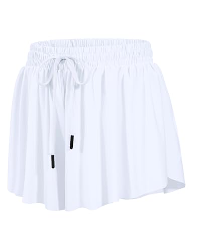 Image of HASMES Girls Butterfly Shorts Teen Flowy Athletic Shorts for Running Dance Cheer 5-14Y
