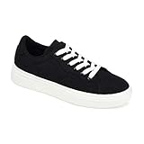 Journee Collection Zapatillas casuales y de moda para mujer, Negro, 40.5 EU