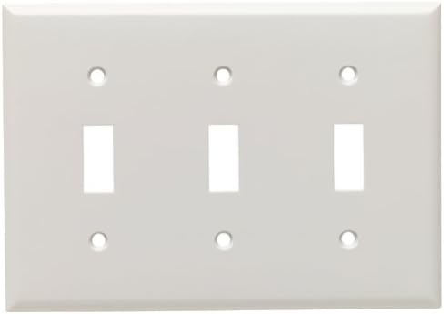 Eaton 2141W 3-Gang Standard White Toggle Plate