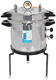 Bio Gene Electric Top Loading Mirror Finish Body, Double Safety Valve, Portable Aluminium Pressure Cooker type Autoclave. Size approx (9"9") 9 Litre