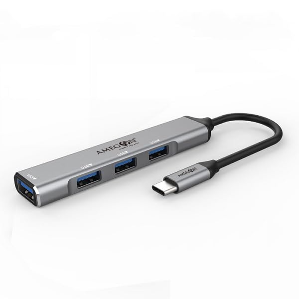 Image of AMUH04C USB-C to 4 in 1 Multifunction Hub USB-C to USB 3.0 + USB 2.0, USB3.0: 5Gbps; USB2.0: 480Mbps, Compatible System: Windows, MacOs, Linux