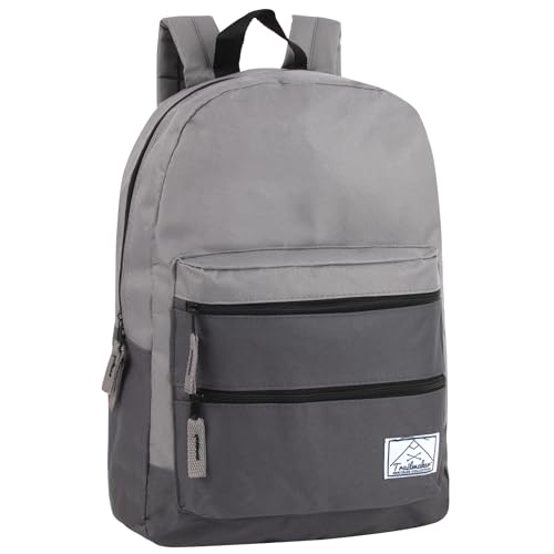 Trail maker Multi Pocket Multicolor Backpack with Adjustable Padded Straps (Grey)