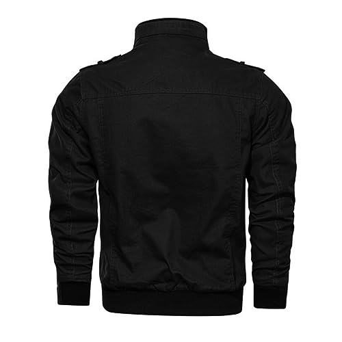 Oymyakon Men's Casual Military Jacket Stand Collar Jackets Coats Cotton Bomber Jackets with Shoulder Straps2
