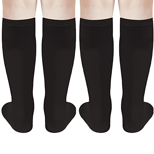 Uttpll Soccer-Toddler-Cotton-Uniform-Sports Socks Youth Baseball Softball Knee High School Tube Socks Girls Boys Kid Stockings Z 2 Pack Black 6-9 Years #TOP1