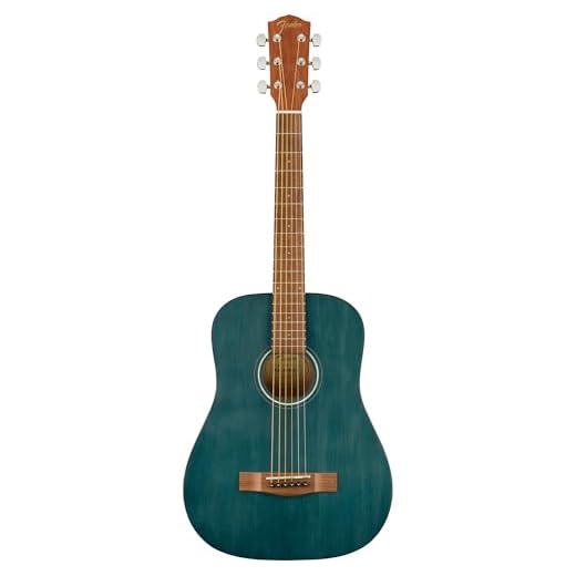 Fender Guitarra acústica de corda de aço em escala 3/4 FA-15, azul, com bolsa para Gig Bag
