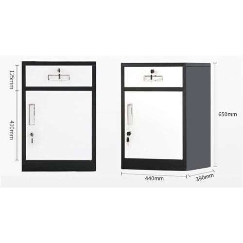 Archivador de acero impermeable con cerradura y llave, 44 x 39 x 65 cm, almacenamiento seguro para el hogar y la oficina, ideal para documentos y archivos importantes y diseño elegante.