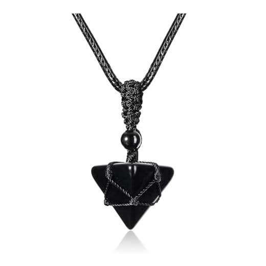 Top Plaza Men's Pyramid Stone Necklace