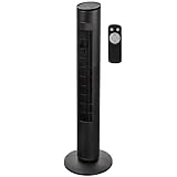 Russell Hobbs Premium Tower Electric Pedestal Fan in Black with Remote Control,1m Height, 3 Speed Settings, Oscillating & Adjustable Tilt, 32W, 2 Year Guarantee, RHTWR3SB