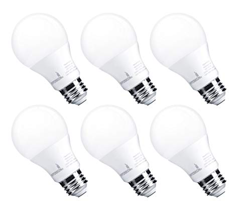 Hyperikon LED A19 Dimmable Bulb, 7-Watt (40-Watt Equivalent), 3000K (Soft White Glow), 470 Lumens, Medium Screw Base (E26), 340° Omnidirectional, CRI 90+, UL-Listed - (Pack of 6)