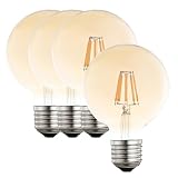 VENTOTA LED電球 フィラメント電球 電球色 省エネ E26 60w LED ライト レトロ アンティーク ヴィンテージ 照明 リビング ダイニング 寝室 ベッドルーム カフェ風 カフェ バー インダストリアル 男前インテリア エジソンランプ ランプ エジソン球 ボール球 電球 裸電球 エジソンバルブ バルブ おしゃれ bulb-vg95-ay-8w-e26-4 (アンバータイプ｜４個)