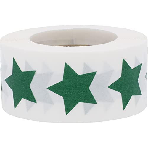 Green Star Shape Stickers 0.75 Inch 500 Adhesive Labels #TOP1