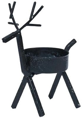 Amazon Com Black Metal Reindeer Tealight Candle Holder Country Primitive Christmas Holiday Decor Home Kitchen