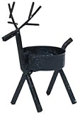Black Metal Reindeer Tealight Candle Holder Country Primitive Christmas Holiday Décor