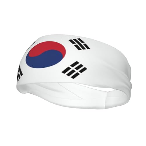 South Korea Flag Headbands for Men and Women Sweatband & Sports Headband for Running Yoga and Hairband