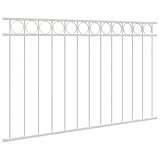 vidaXL Modernes Outdoor Stahlzaunpaneel | Weiß 1.7X0.8 m Wetterfest Langlebig Metallkonstruktion Einfacher Zusammenbau Geeignet für Gärten & Höfe Gartenbarriere Einzäunungen Sicherheitsrechteck