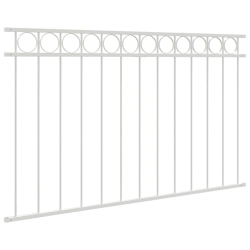 vidaXL Modernes Outdoor Stahlzaunpaneel | Weiß 1.7X0.8 m Wetterfest Langlebig Metallkonstruktion Einfacher Zusammenbau Geeignet für Gärten & Höfe Gartenbarriere Einzäunungen Sicherheitsrechteck